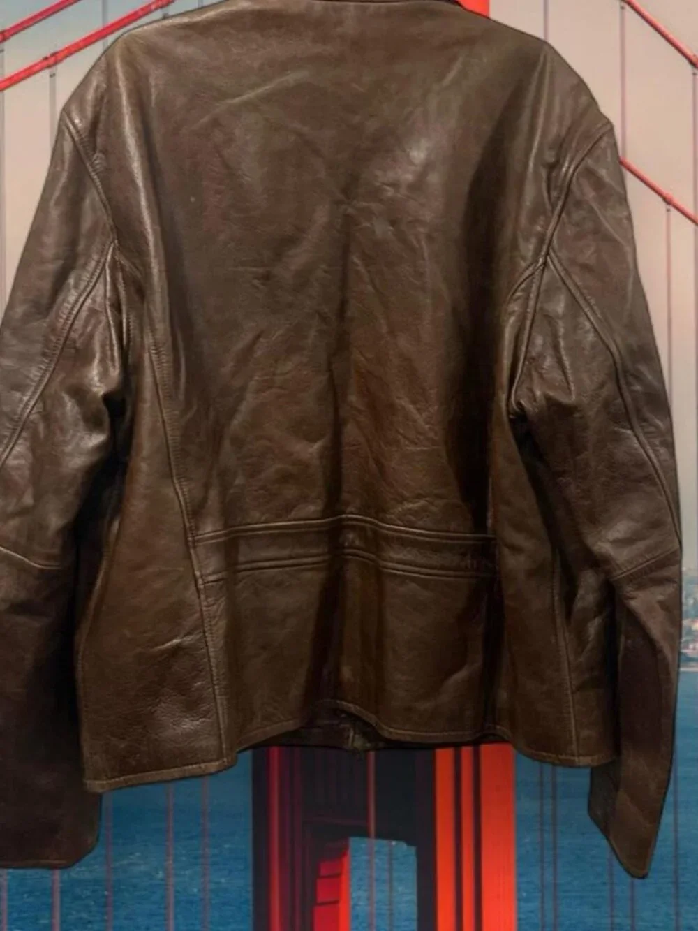 Vintage Y2K J Crew 100% Brown leather jacket